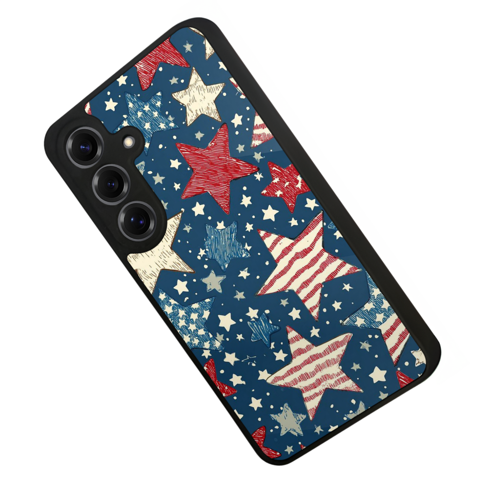 Samsung Galaxy S25 Uyumlu Retro Yildizlar Tasarımlı Glossy Premium Kılıf