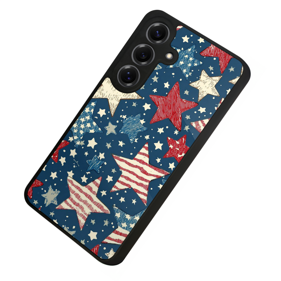 Samsung Galaxy S25 Uyumlu Retro Yildizlar Tasarımlı Glossy Premium Kılıf