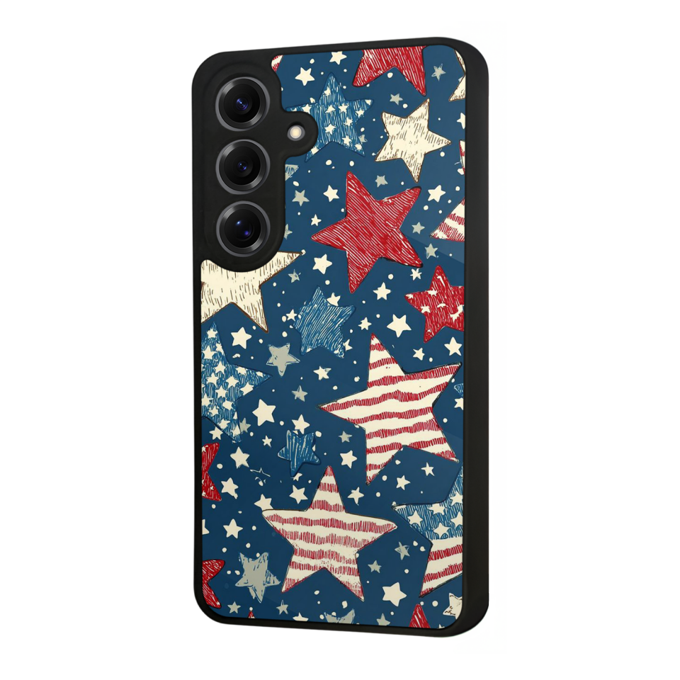 Samsung Galaxy S25 Uyumlu Retro Yildizlar Tasarımlı Glossy Premium Kılıf