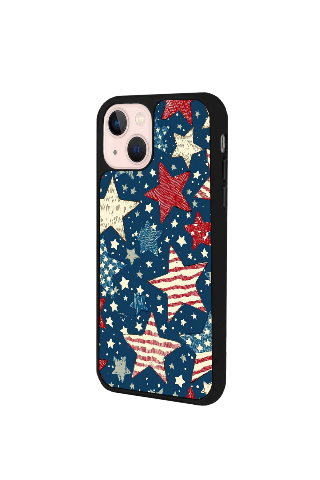 iPhone 13/14 Uyumlu Retro Yildizlar Tasarımlı Glossy Premium Kılıf