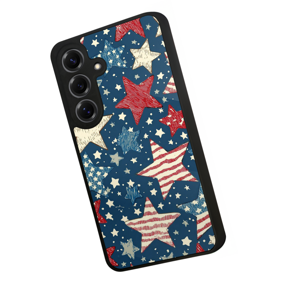 Samsung Galaxy S25 Uyumlu Retro Yildizlar Tasarımlı Glossy Premium Kılıf