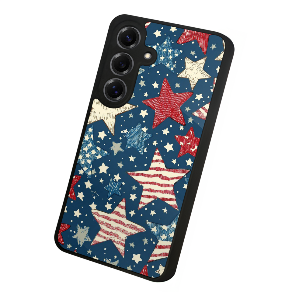 Samsung Galaxy S25 Uyumlu Retro Yildizlar Tasarımlı Glossy Premium Kılıf