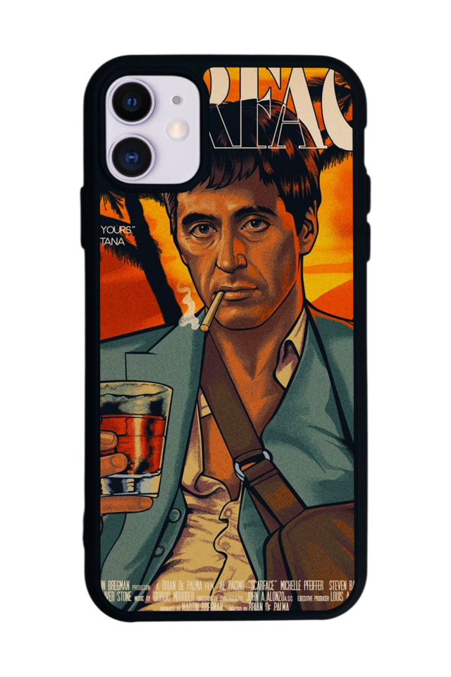iPhone 11 Uyumlu Scarface Tasarımlı Glossy Premium Kılıf