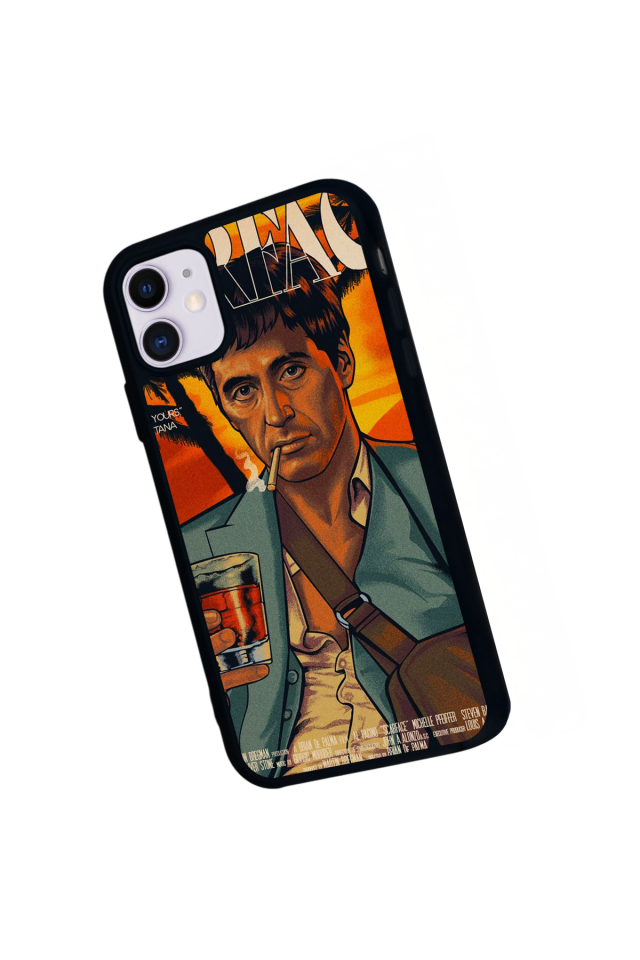 iPhone 11 Uyumlu Scarface Tasarımlı Glossy Premium Kılıf