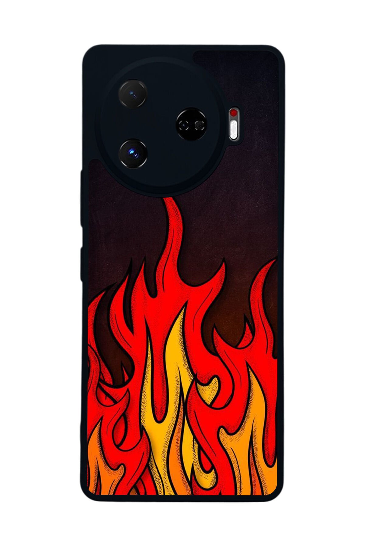 Tecno Camon 30 Pro Uyumlu Retro Flame Patterns Tasarımlı Glossy Premium Kılıf