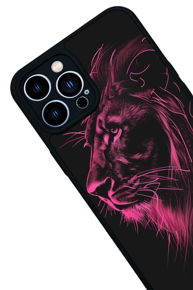 iPhone 12 Pro Max Uyumlu Aslan Tasarımlı Glossy Premium Kılıf