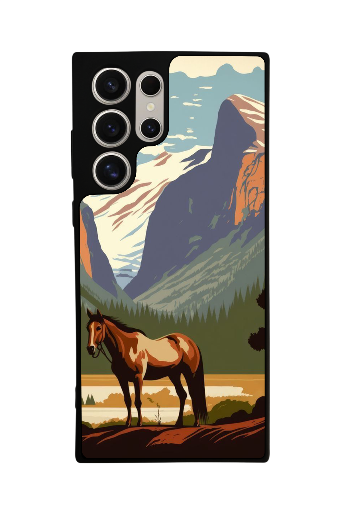 Samsung Galaxy S23 Ultra Uyumlu At Horse Tasarımlı Glossy Premium Kılıf