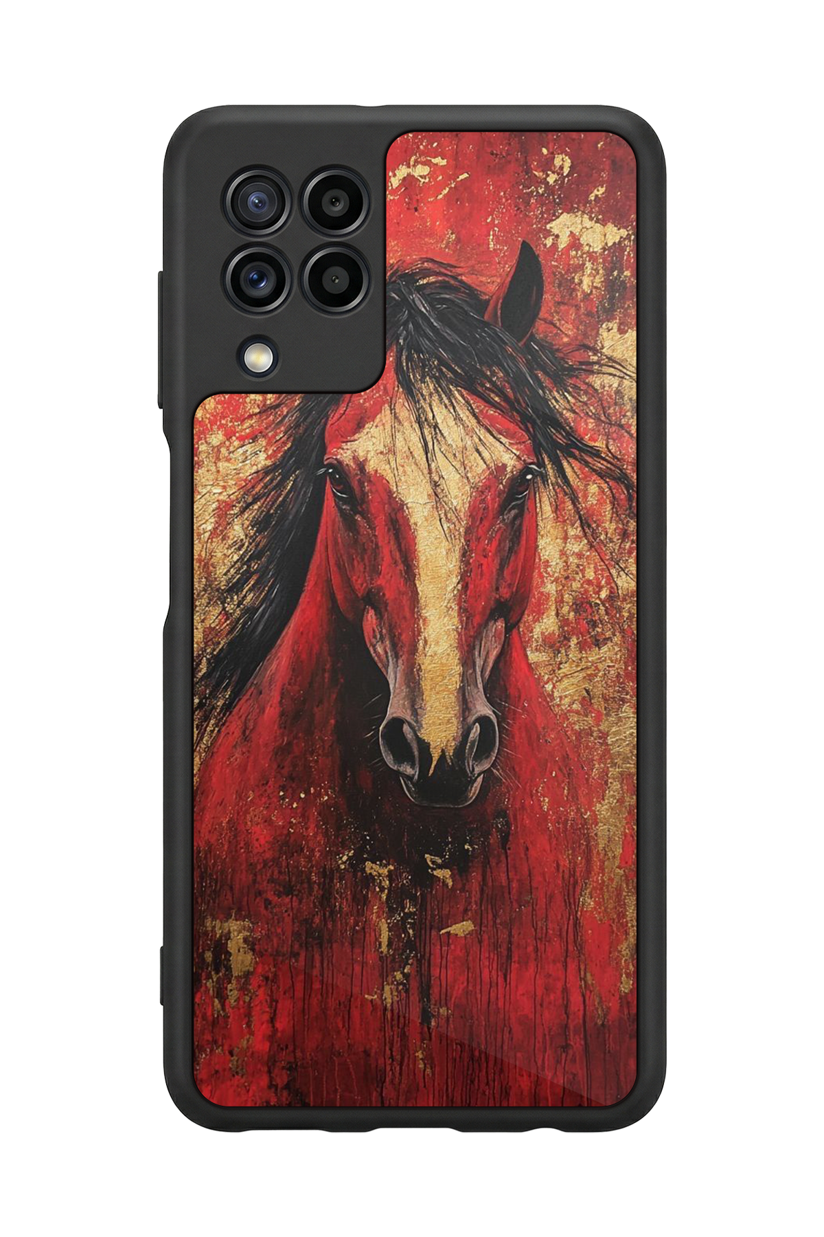 Samsung Galaxy M22 Uyumlu At Horse Tasarımlı Glossy Premium Kılıf