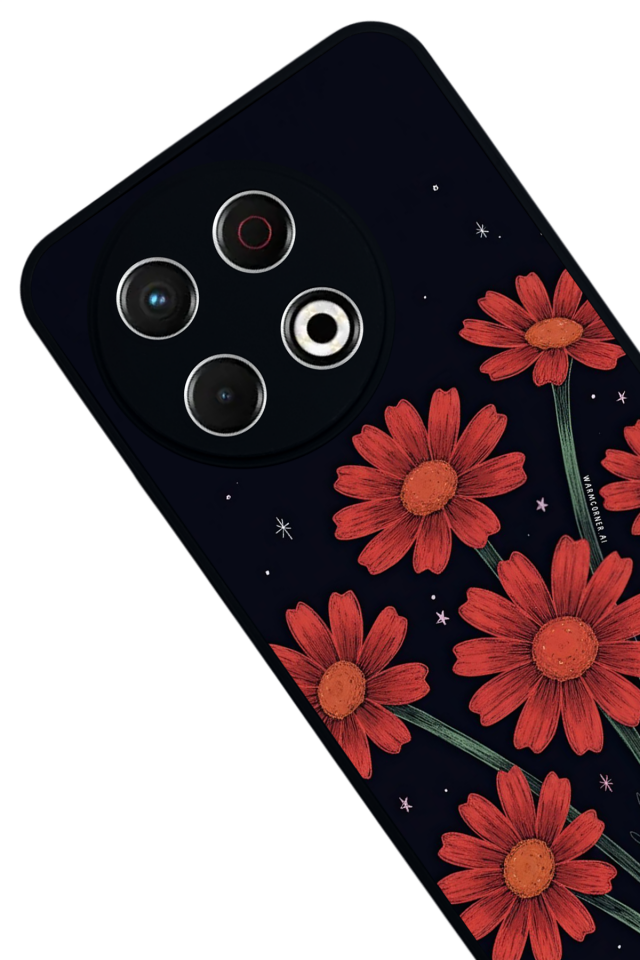 Tecno Spark 30 Pro Uyumlu Floral Tasarımlı Glossy Premium Kılıf