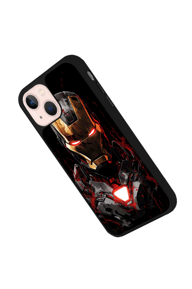 iPhone 13 Mini Uyumlu  Iron Man ( Demir Adam ) Tasarımlı Glossy Premium Kılıf