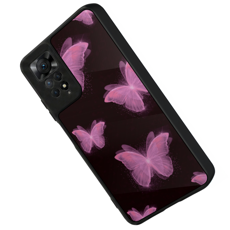 Xiaomi Redmi Note 11 Pro Uyumlu Kelebek Tasarımlı Glossy Premium Kılıf