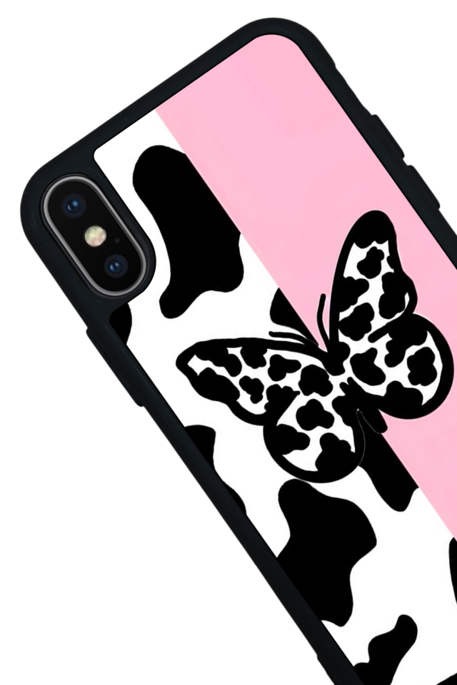 iPhone X/ XS Uyumlu Kelebek Tasarımlı Glossy Premium Kılıf