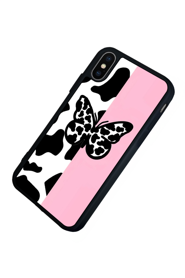iPhone X/ XS Uyumlu Kelebek Tasarımlı Glossy Premium Kılıf