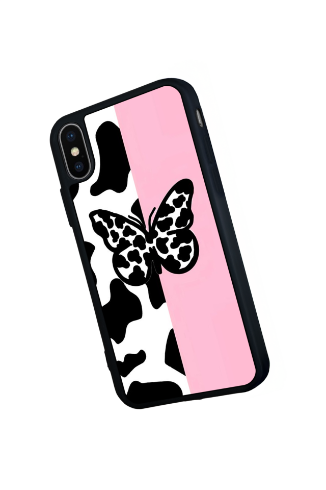 iPhone X/ XS Uyumlu Kelebek Tasarımlı Glossy Premium Kılıf
