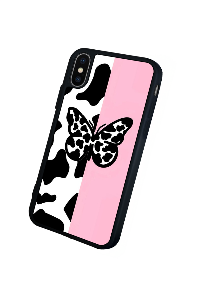 iPhone X/ XS Uyumlu Kelebek Tasarımlı Glossy Premium Kılıf