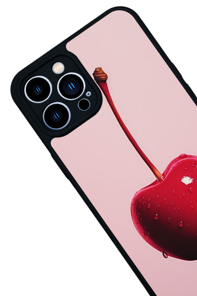 iPhone 13 Pro Max Uyumlu Kiraz Tasarımlı Glossy Premium Kılıf