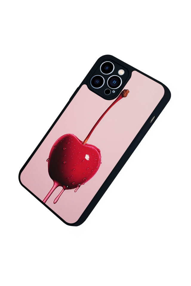 iPhone 13 Pro Max Uyumlu Kiraz Tasarımlı Glossy Premium Kılıf