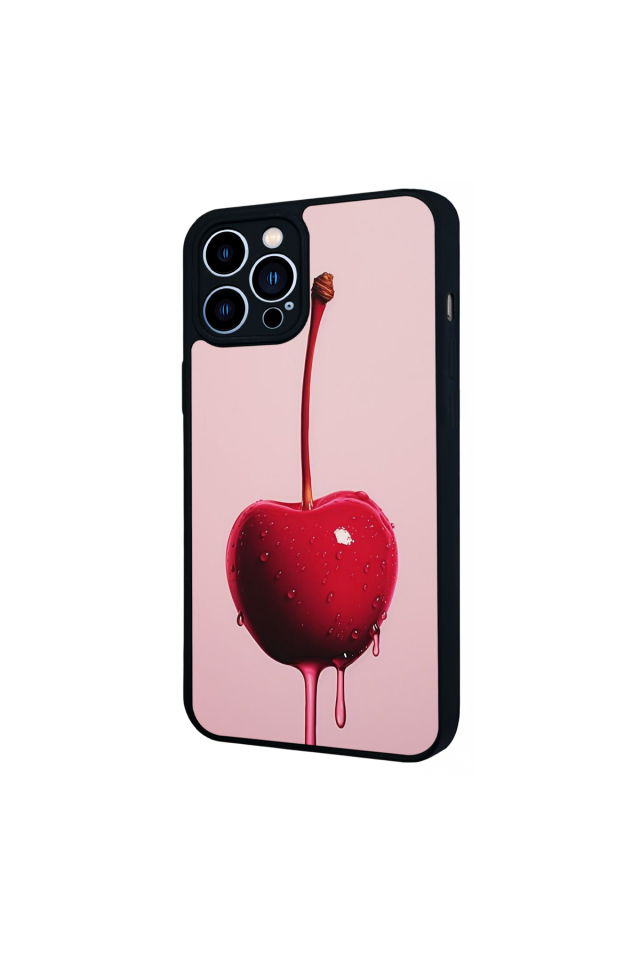 iPhone 13 Pro Max Uyumlu Kiraz Tasarımlı Glossy Premium Kılıf