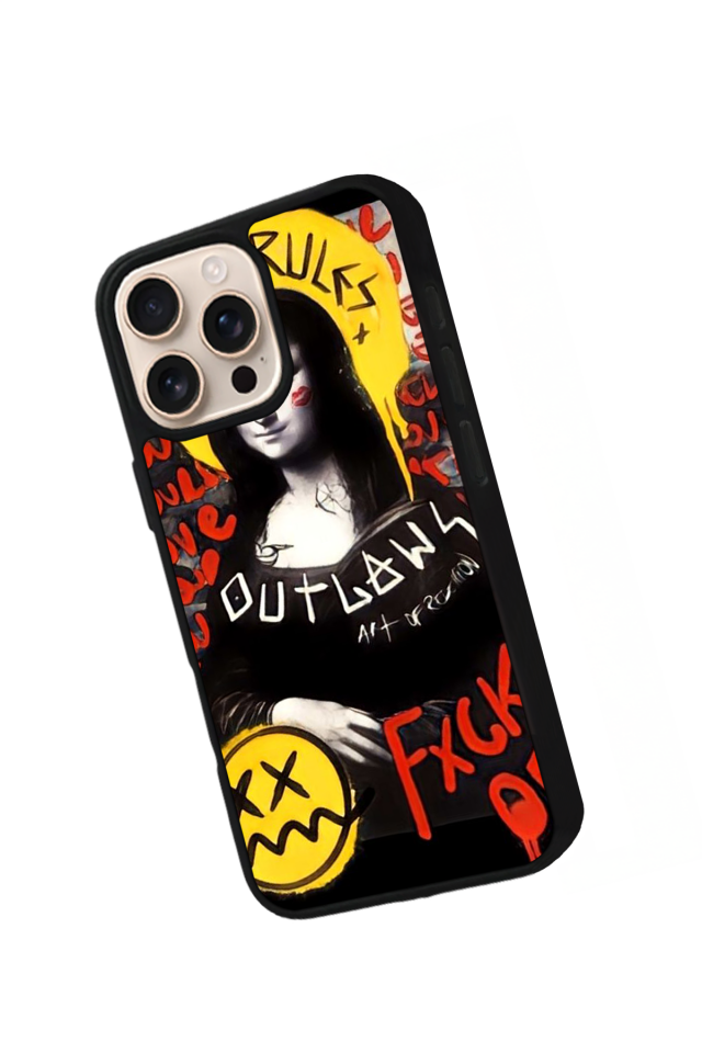 iPhone 14 Pro Uyumlu Monalisa Tasarımlı Glossy Premium Kılıf