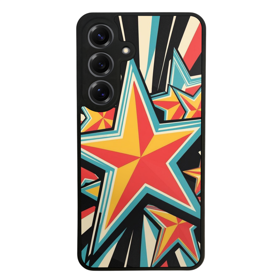 Samsung Galaxy S25 Uyumlu Retro Yildizlar Tasarımlı Glossy Premium Kılıf