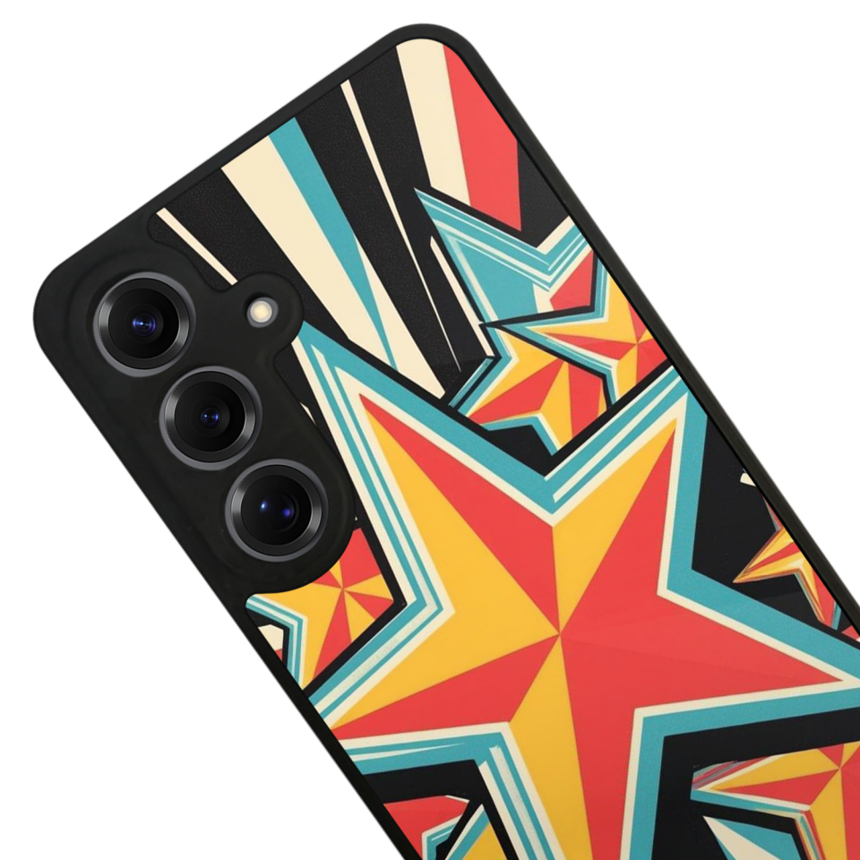 Samsung Galaxy S25 Uyumlu Retro Yildizlar Tasarımlı Glossy Premium Kılıf
