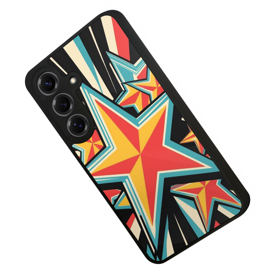 Samsung Galaxy S25 Uyumlu Retro Yildizlar Tasarımlı Glossy Premium Kılıf