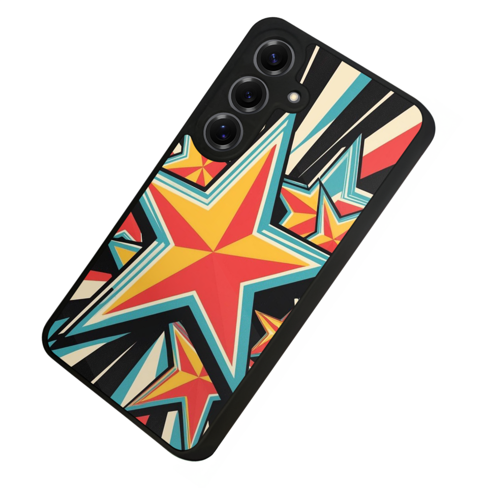 Samsung Galaxy S25 Uyumlu Retro Yildizlar Tasarımlı Glossy Premium Kılıf
