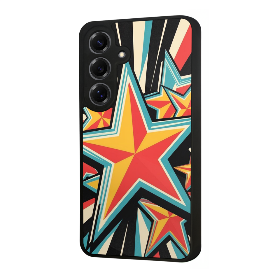 Samsung Galaxy S25 Uyumlu Retro Yildizlar Tasarımlı Glossy Premium Kılıf