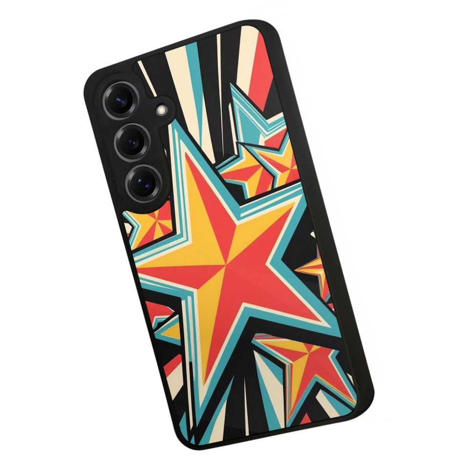 Samsung Galaxy S25 Uyumlu Retro Yildizlar Tasarımlı Glossy Premium Kılıf
