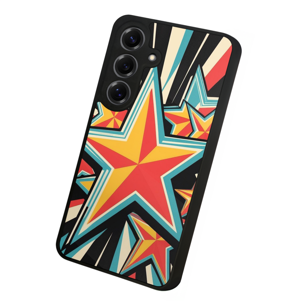 Samsung Galaxy S25 Uyumlu Retro Yildizlar Tasarımlı Glossy Premium Kılıf