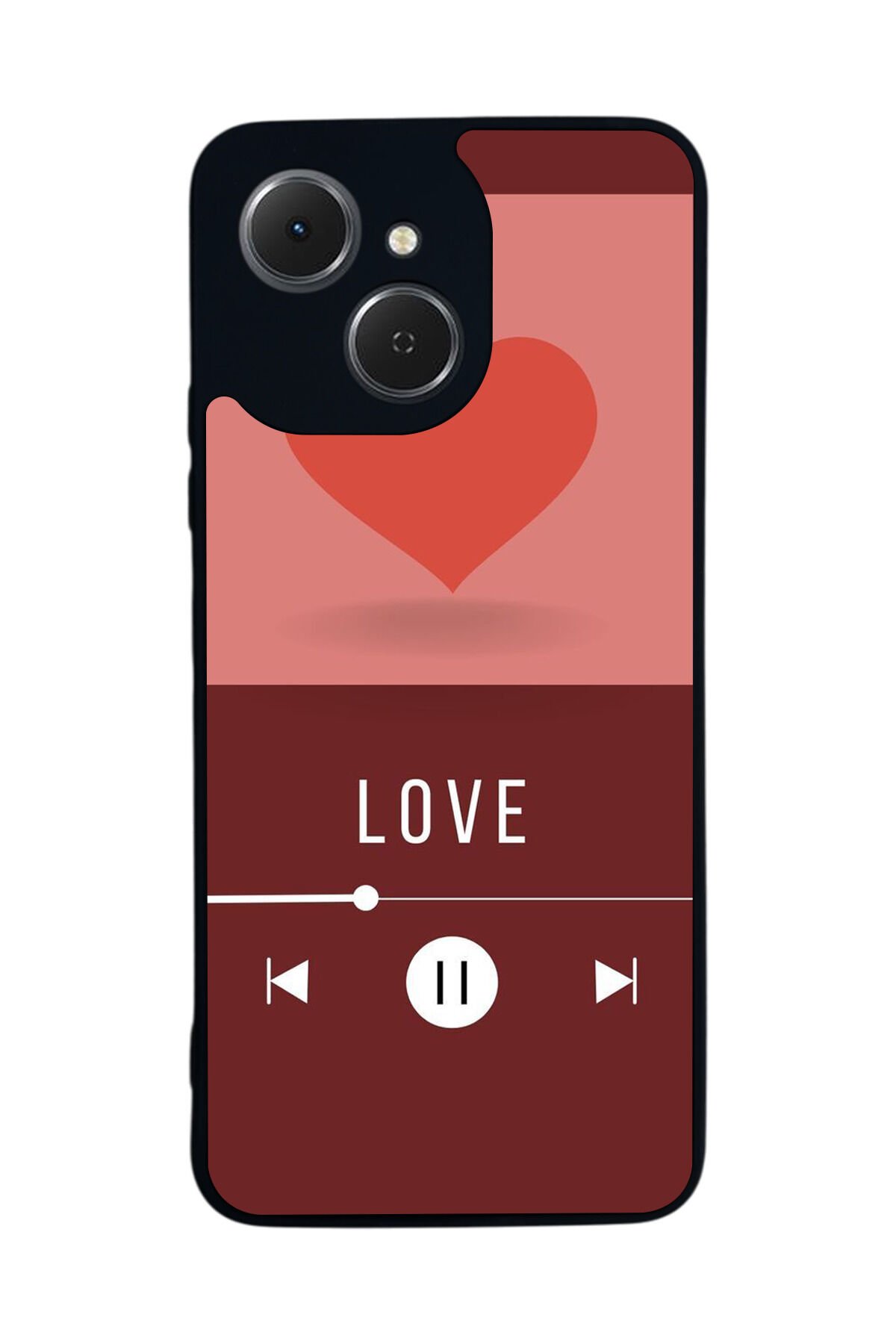 Tecno Spark 40C Uyumlu Kalp Love Tasarımlı Glossy Premium Kılıf