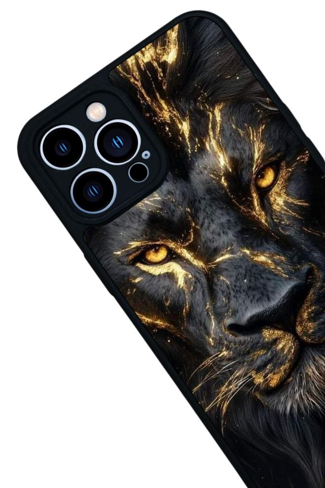 iPhone 12 Pro Max Uyumlu Aslan Tasarımlı Glossy Premium Kılıf