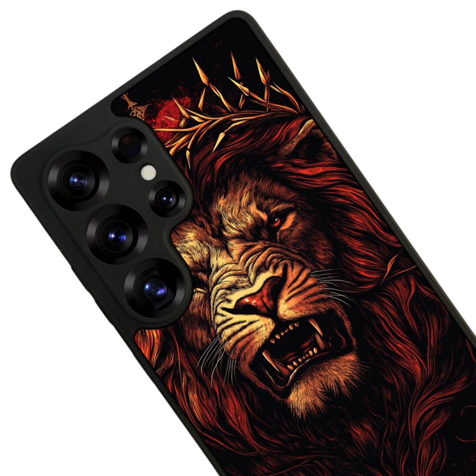 Samsung Galaxy S25 Ultra Uyumlu Aslan Tasarımlı Glossy Premium Kılıf