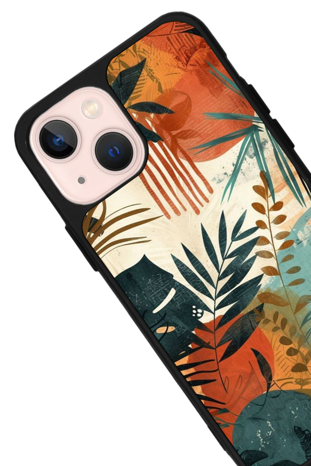 iPhone 15 Plus Uyumlu Botanik Tasarımlı Glossy Premium Kılıf