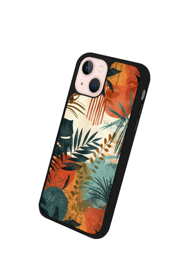 iPhone 15 Plus Uyumlu Botanik Tasarımlı Glossy Premium Kılıf