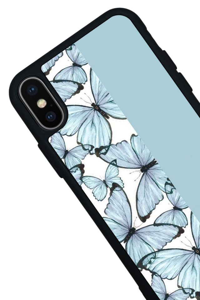 iPhone X/ XS Uyumlu Kelebek Tasarımlı Glossy Premium Kılıf