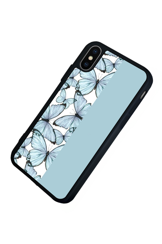 iPhone X/ XS Uyumlu Kelebek Tasarımlı Glossy Premium Kılıf
