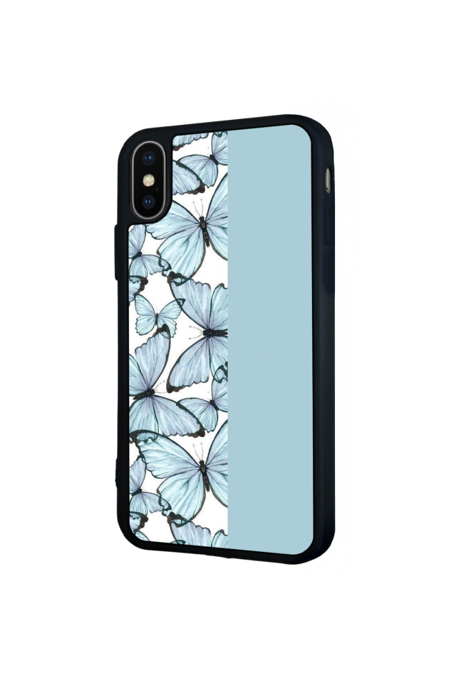 iPhone X/ XS Uyumlu Kelebek Tasarımlı Glossy Premium Kılıf