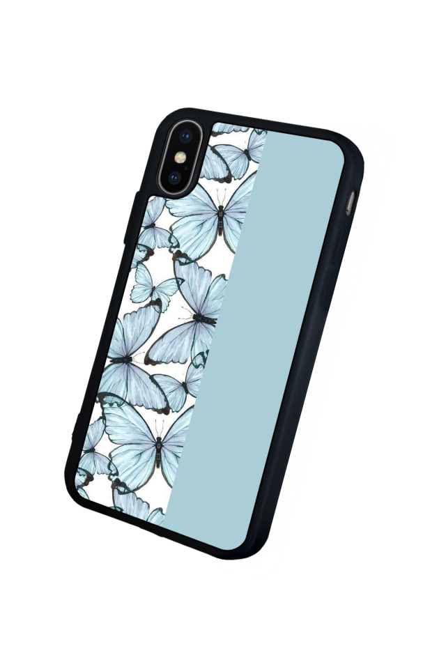 iPhone X/ XS Uyumlu Kelebek Tasarımlı Glossy Premium Kılıf