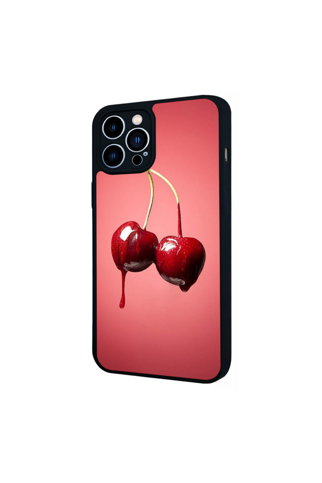 iPhone 13 Pro Max Uyumlu Kiraz Tasarımlı Glossy Premium Kılıf