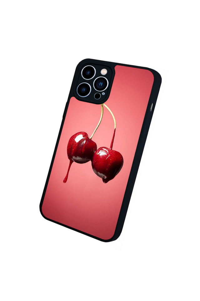 iPhone 13 Pro Max Uyumlu Kiraz Tasarımlı Glossy Premium Kılıf