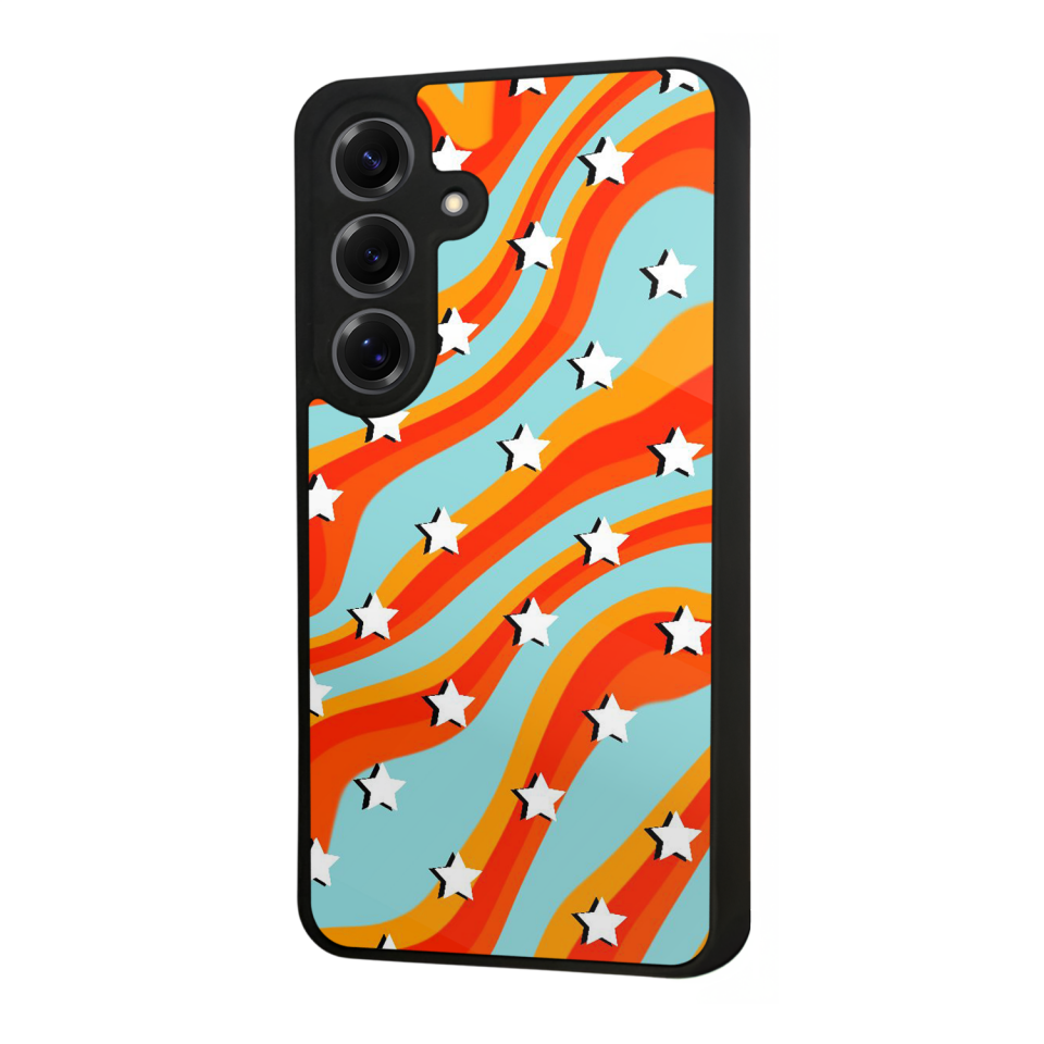 Samsung Galaxy S25 Uyumlu Retro Yildizlar Tasarımlı Glossy Premium Kılıf