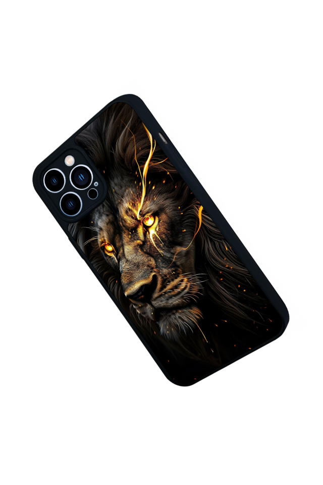 iPhone 12 Pro Max Uyumlu Aslan Tasarımlı Glossy Premium Kılıf