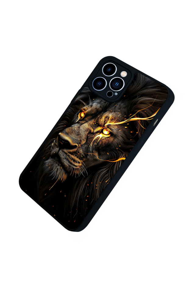 iPhone 12 Pro Max Uyumlu Aslan Tasarımlı Glossy Premium Kılıf