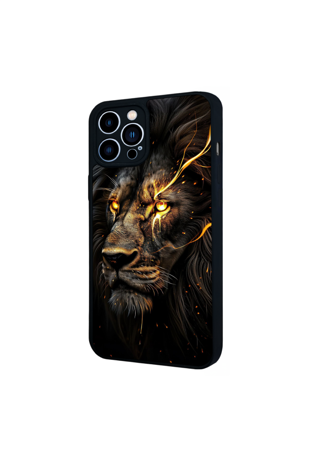 iPhone 12 Pro Max Uyumlu Aslan Tasarımlı Glossy Premium Kılıf