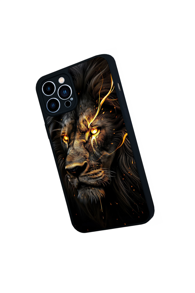 iPhone 12 Pro Max Uyumlu Aslan Tasarımlı Glossy Premium Kılıf