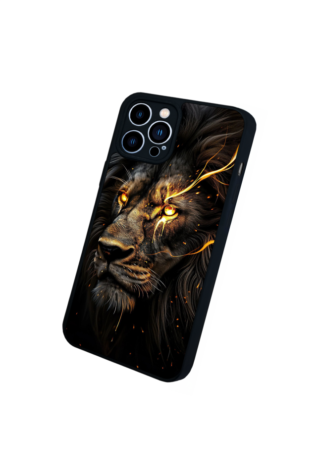 iPhone 12 Pro Max Uyumlu Aslan Tasarımlı Glossy Premium Kılıf