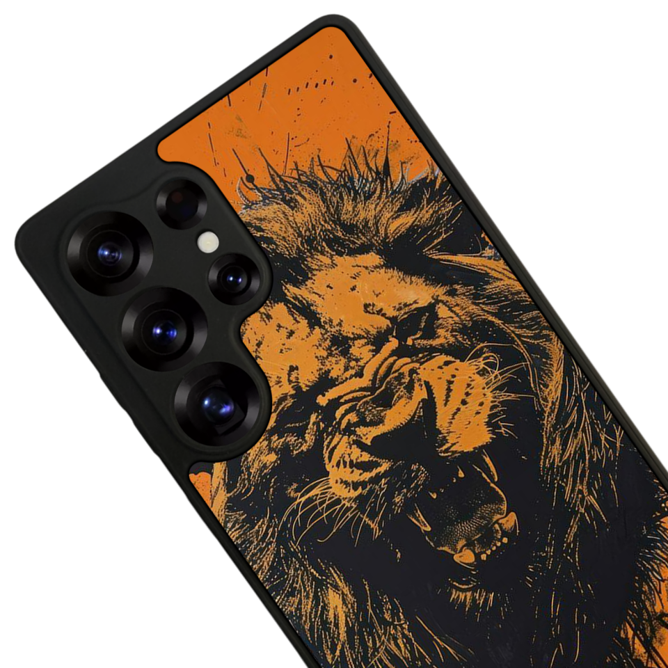 Samsung Galaxy S25 Ultra Uyumlu Aslan Tasarımlı Glossy Premium Kılıf