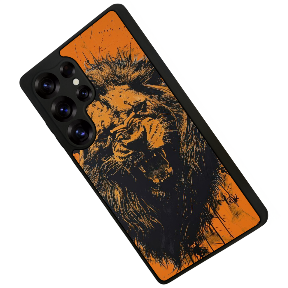 Samsung Galaxy S25 Ultra Uyumlu Aslan Tasarımlı Glossy Premium Kılıf