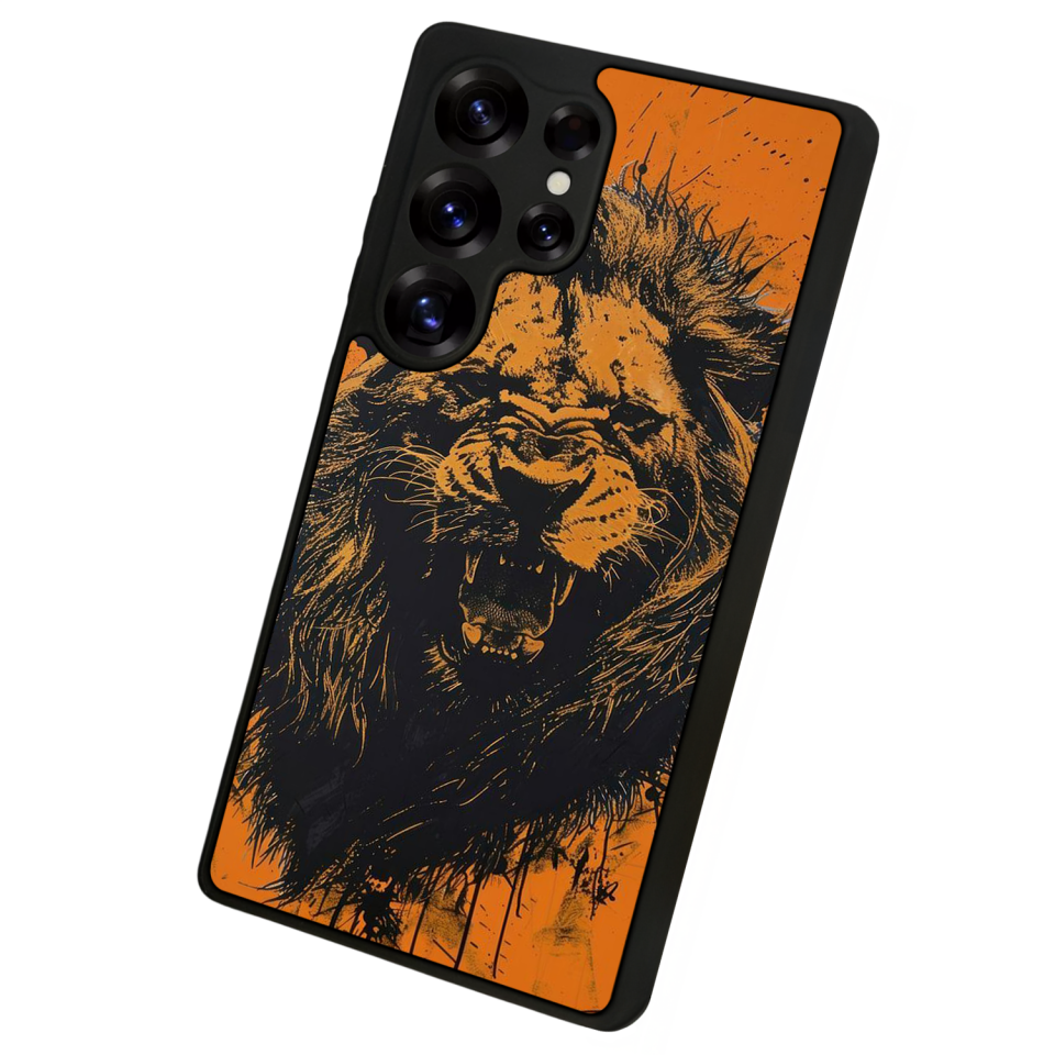Samsung Galaxy S25 Ultra Uyumlu Aslan Tasarımlı Glossy Premium Kılıf